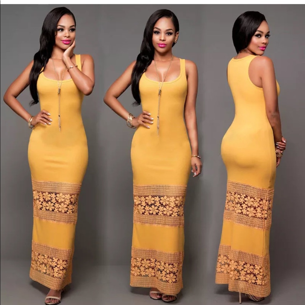 Elegant Yellow Maxi Dress